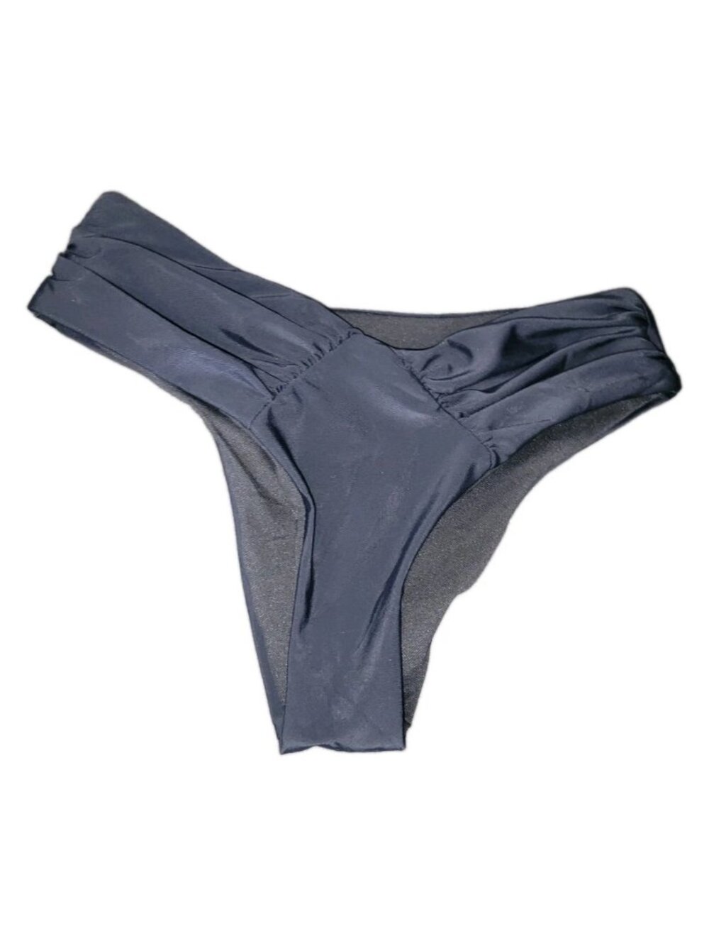 V Cut High Leg Ruched Mid Rise Bikini Bottom - Picture 2 of 3